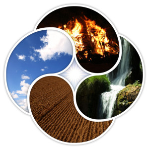 Vier Elemente - Feuer Wasser Erde Luft